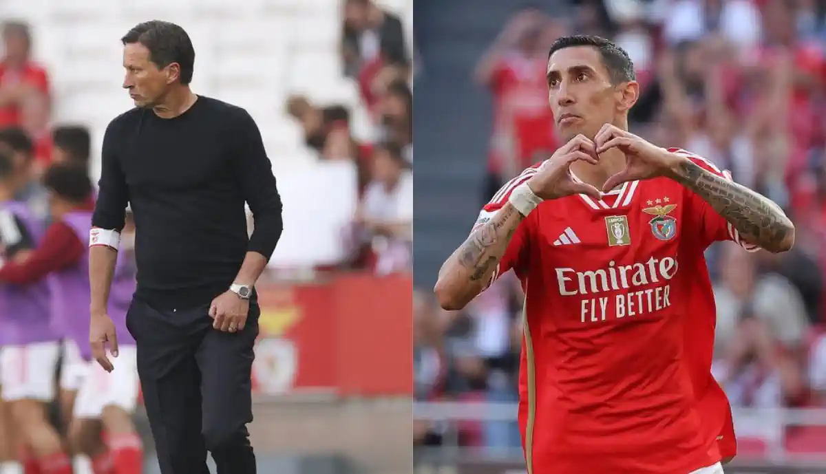 COM RAFA SILVA DE SAÍDA, ROGER SCHMIDT FALA SOBRE FUTURO DE DI MARÍA NO BENFICA